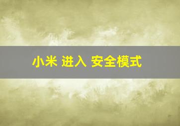 小米 进入 安全模式